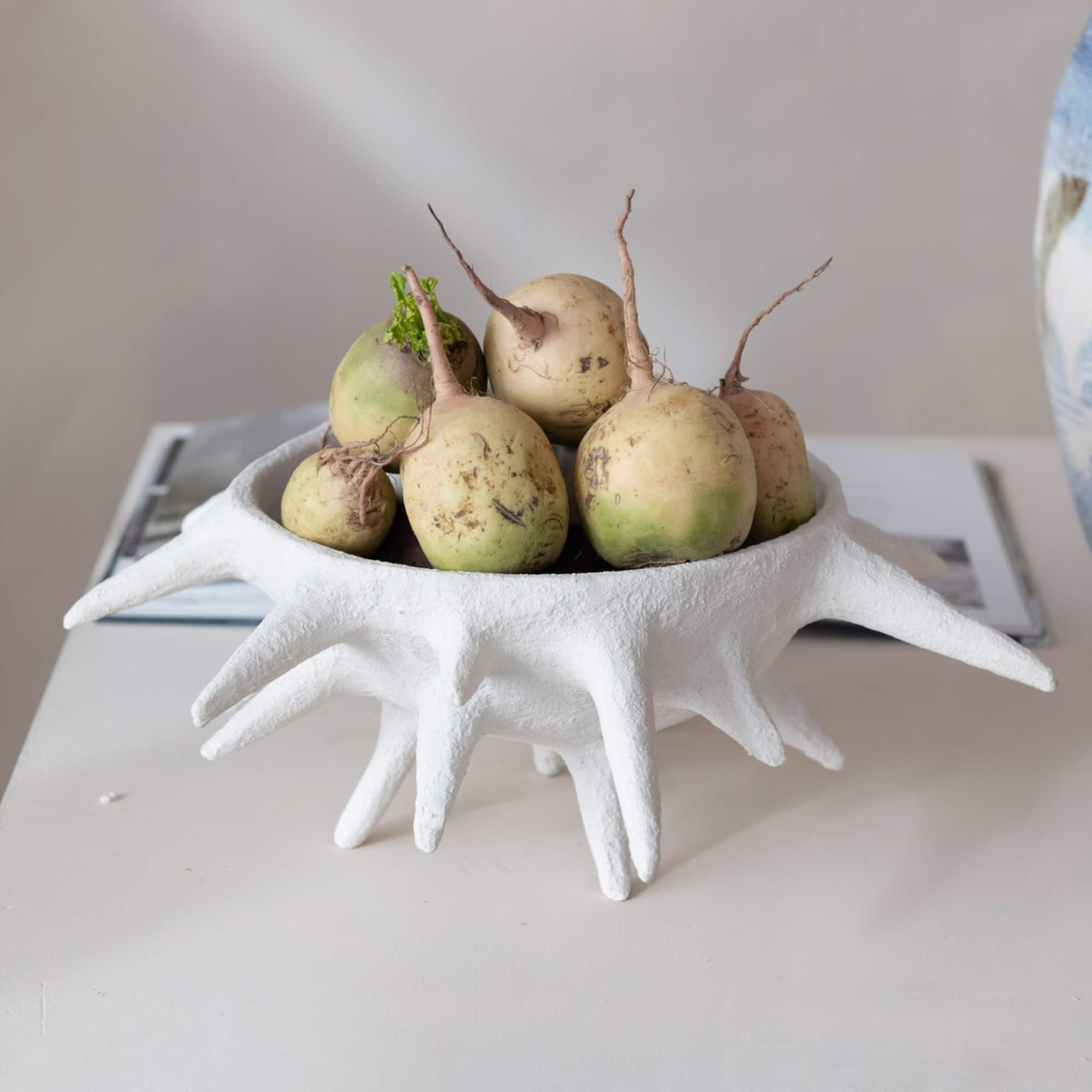 Hello Honey® 16.25" White Spike Accent Volcano Finish Bowl